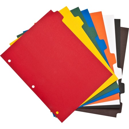 BUSINESS SOURCE Plain Tab Color Polyethylene Index Dividers, PK8 01810